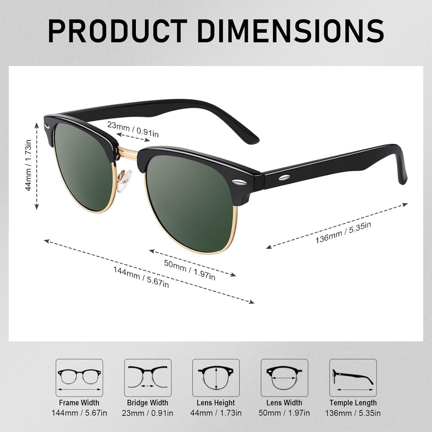 Gafas de Sol GQUEEN GQO6 Polarizadas Verde Clásico