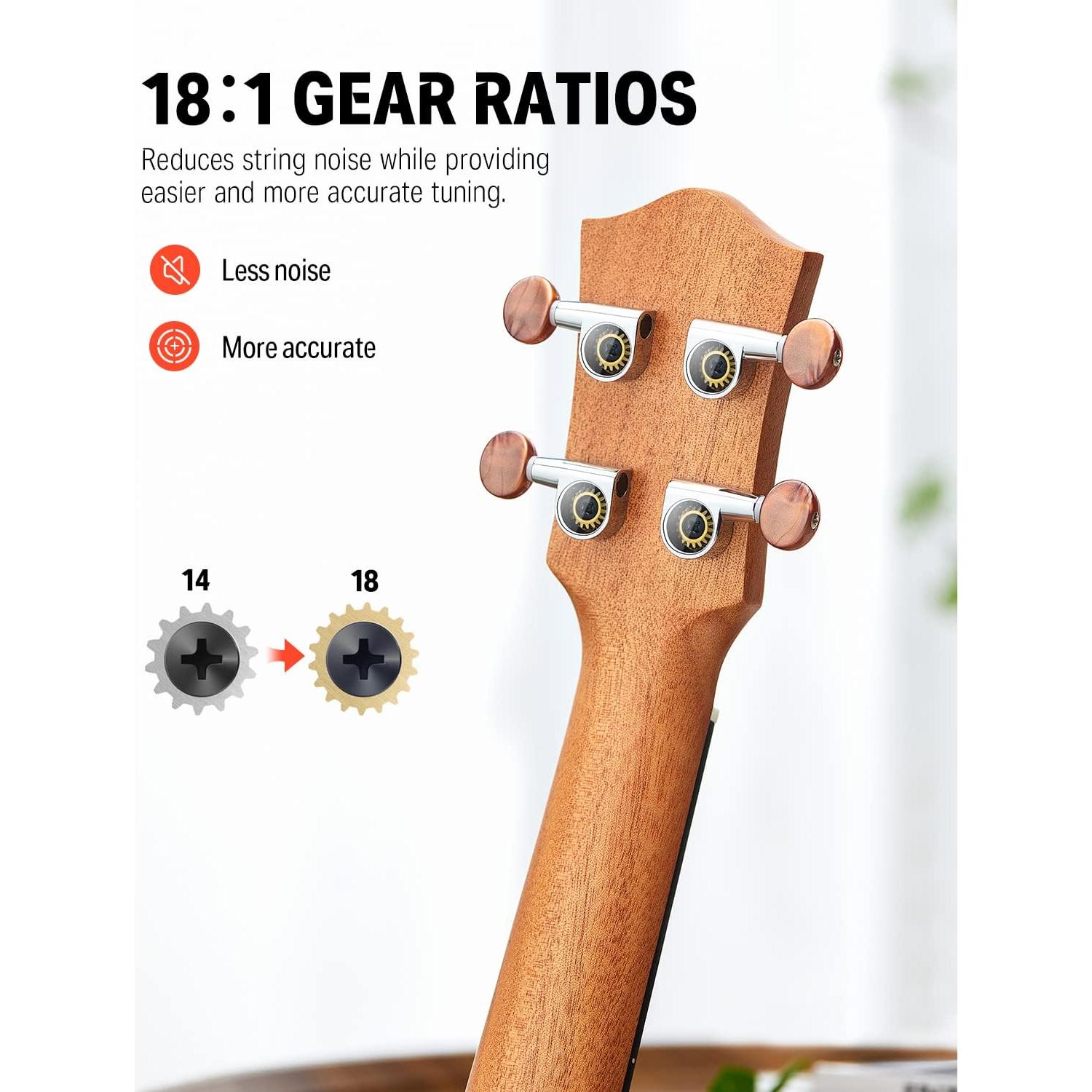 Ukelele Soprano Donner Caoba 21" Kit Completo para Principiantes