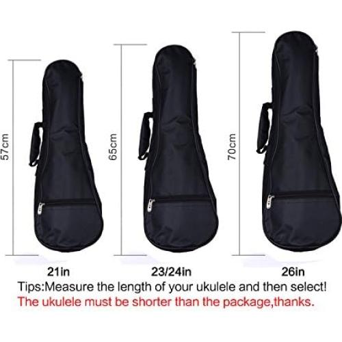 Funda Impermeable para Ukulele Soprano 21" Algodón Negro