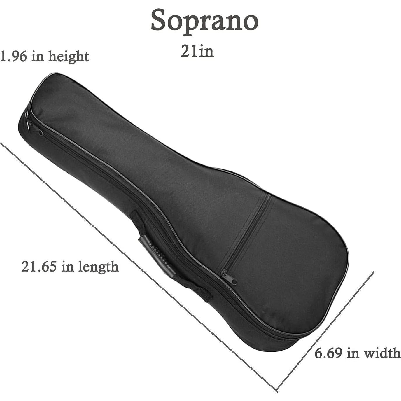 Funda de Ukulele Soprano 54.9cm Farcaya Negra Acolchada