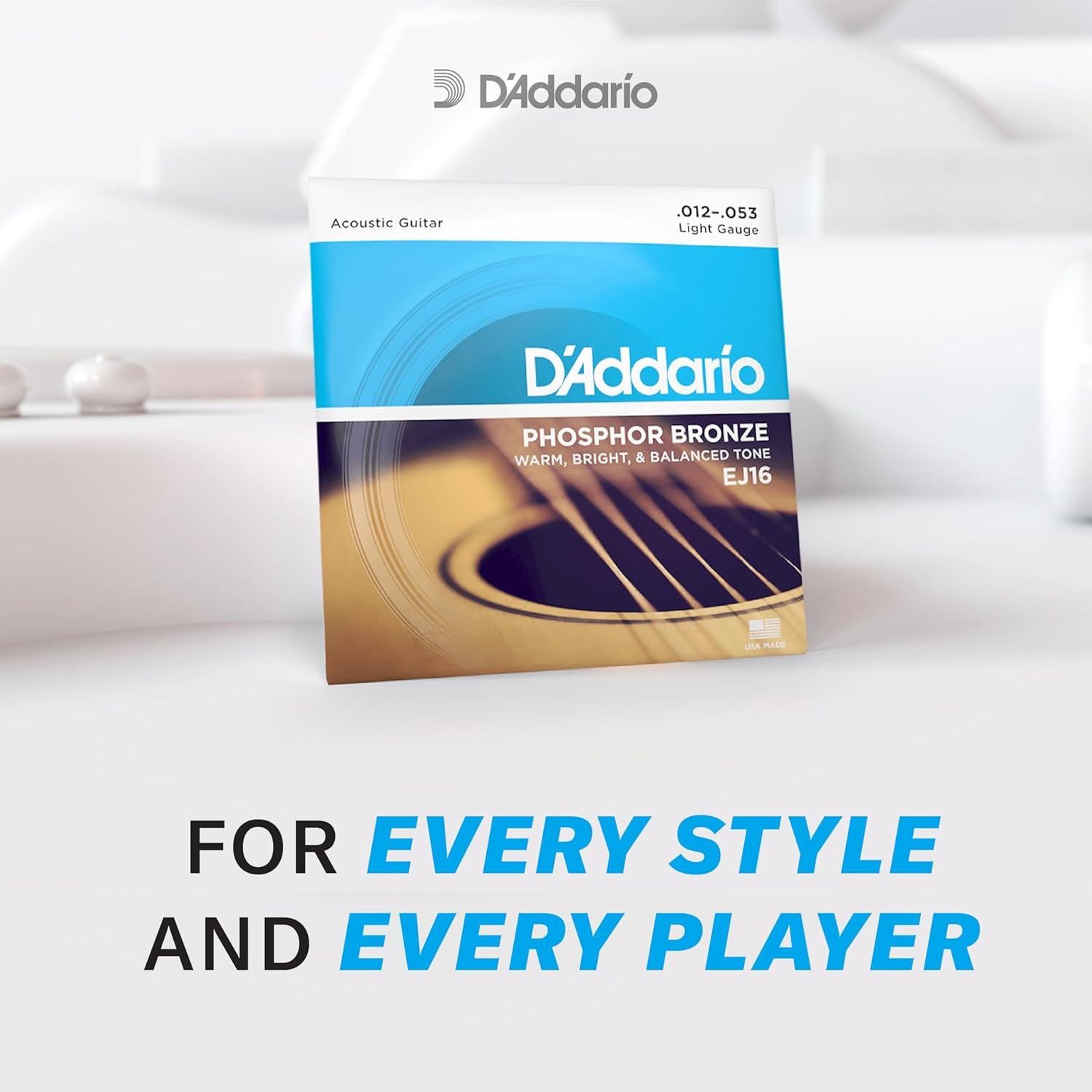 Cuerdas de guitarra acústica D'Addario EJ16-3D 12-53 Ligera 3-Pack