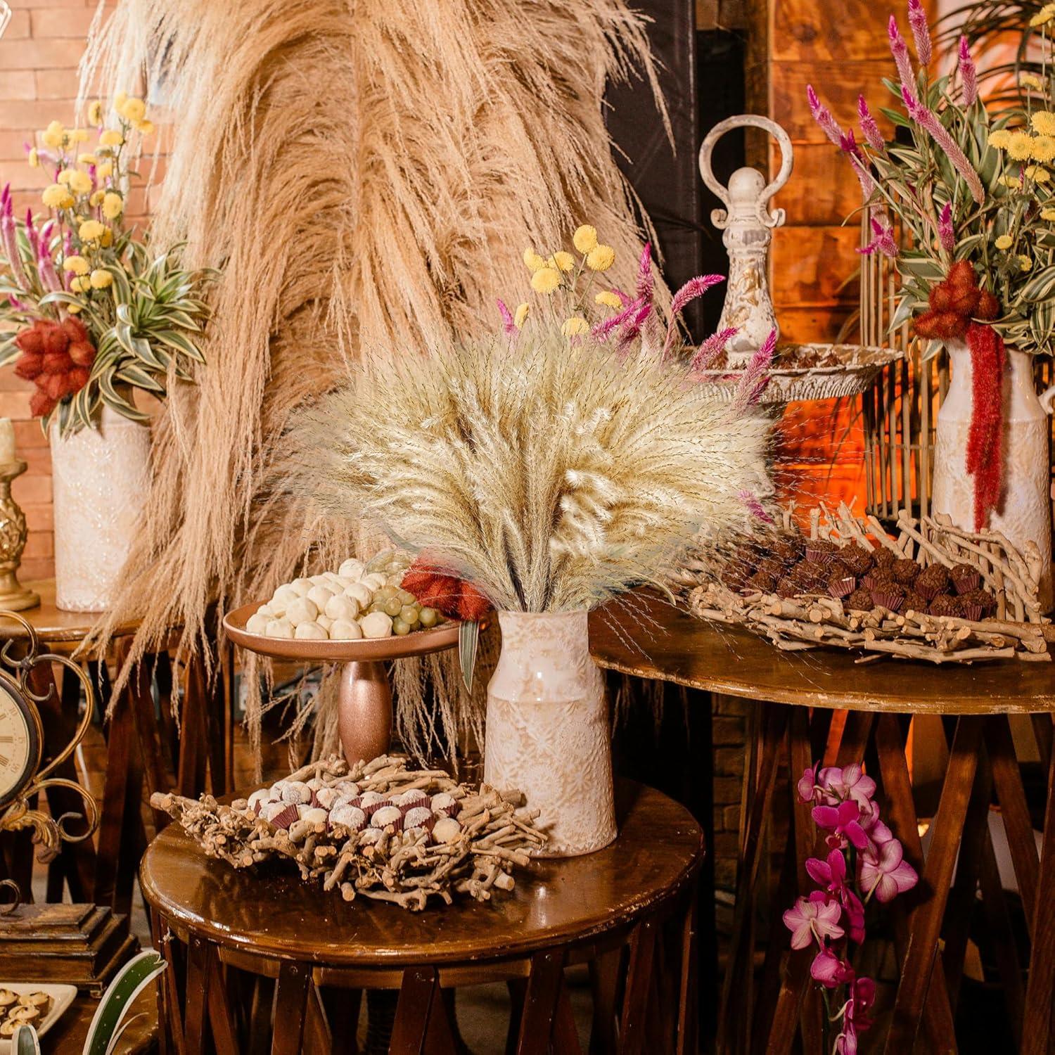 450 Piezas de Hierba Pampas Natural CKBT - Decoración Bohemia