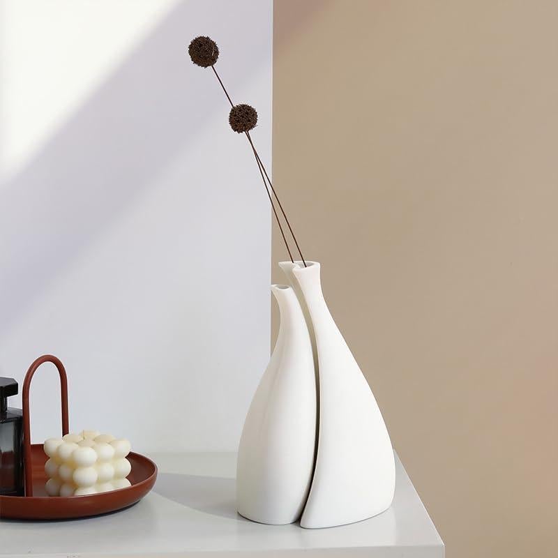 Jarrón de Cerámica Orna Minimalista Nórdico Paquete de 2
