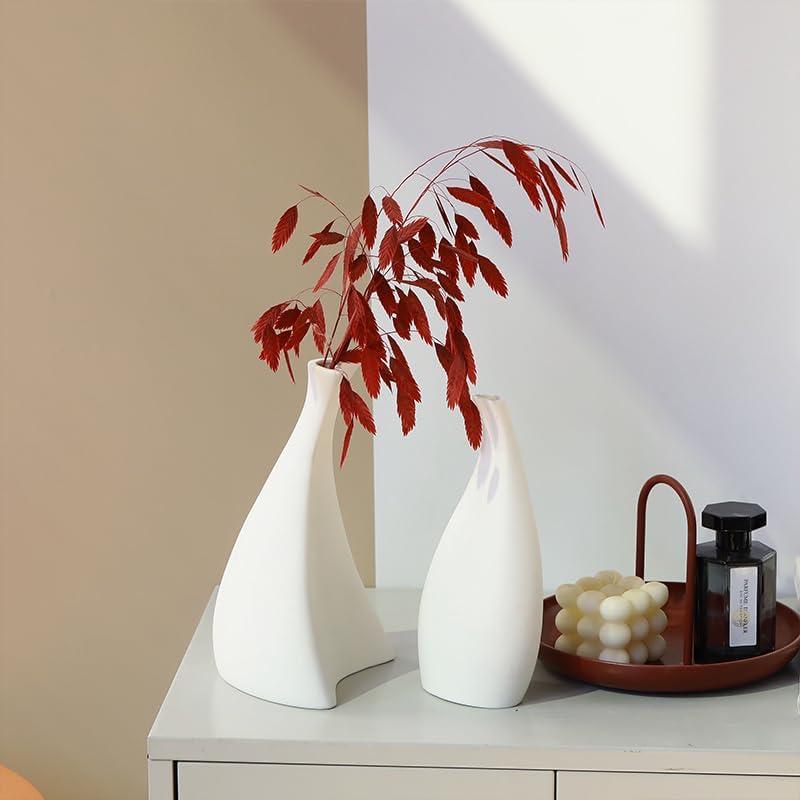 Jarrón de Cerámica Orna Minimalista Nórdico Paquete de 2