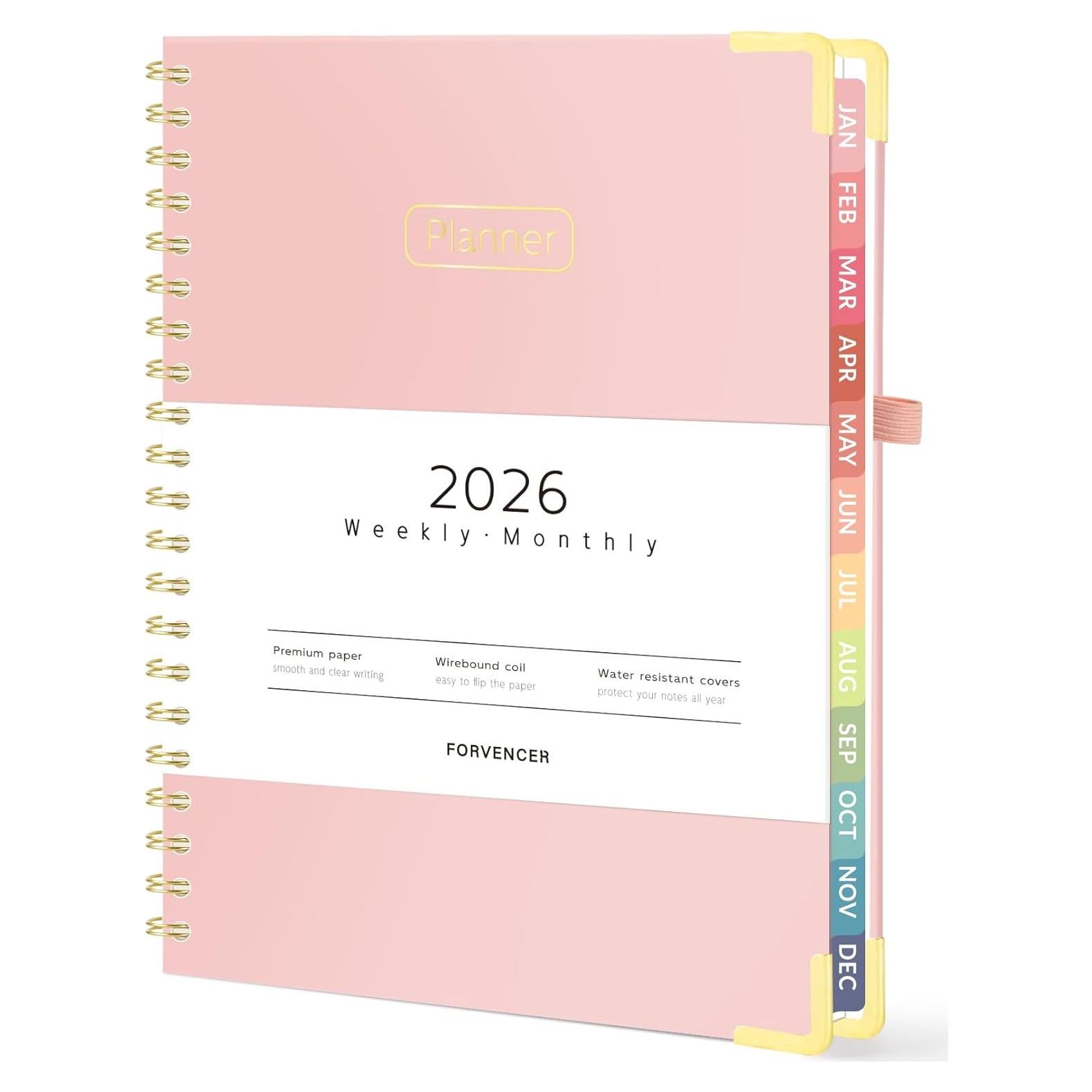 Planificador 2026 Forvencer Tapa Dura Rosa 21.6x27.9 cm