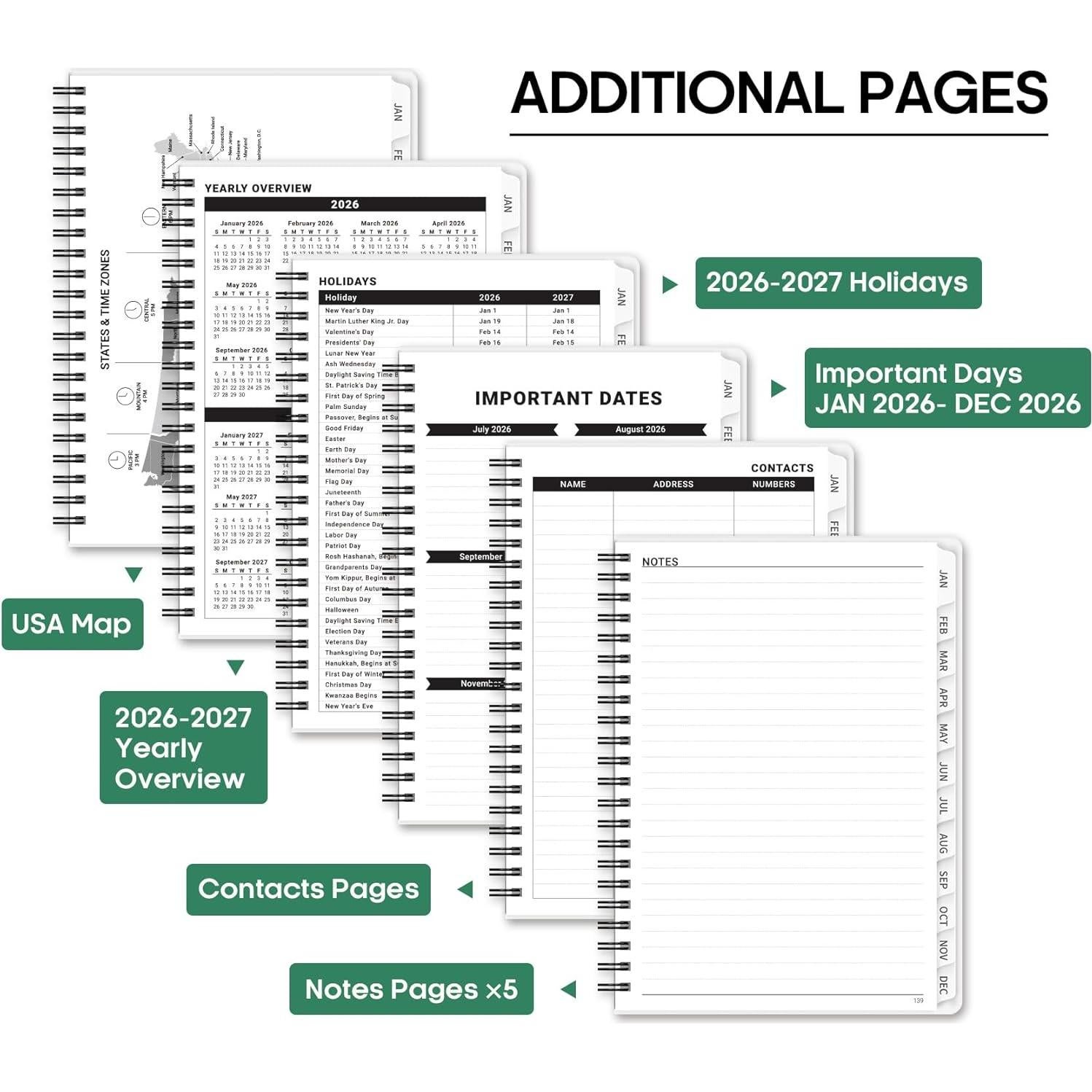 Planificador 2026 JEJEGO A5 Tapa Dura Semanal y Mensual