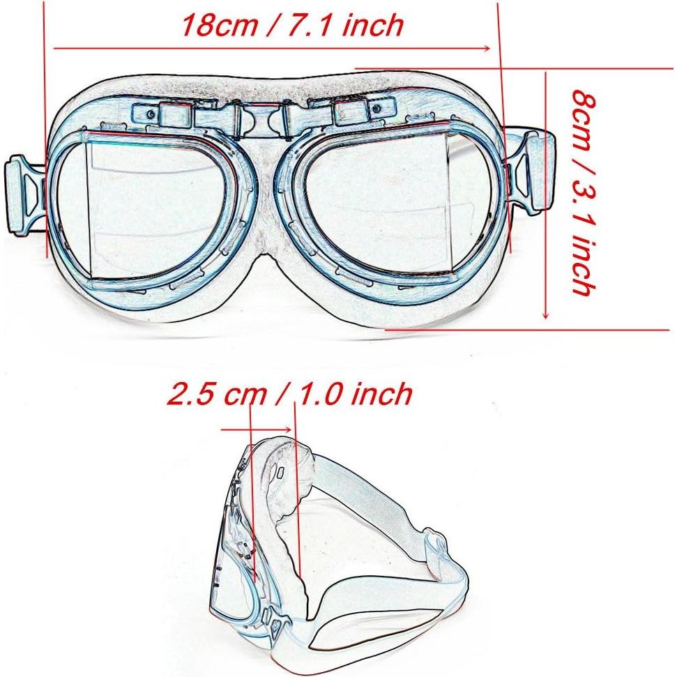 Gafas de Motocicleta Evomosa MG55 Plata Humo Antiempañantes