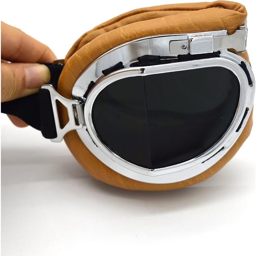 Gafas de Motocicleta Evomosa MG55 Plata Humo Antiempañantes