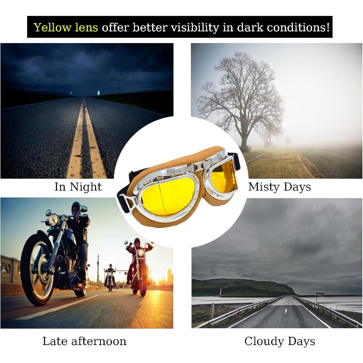 Gafas de Motocicleta Evomosa MG55 Amarillas Anti-vaho