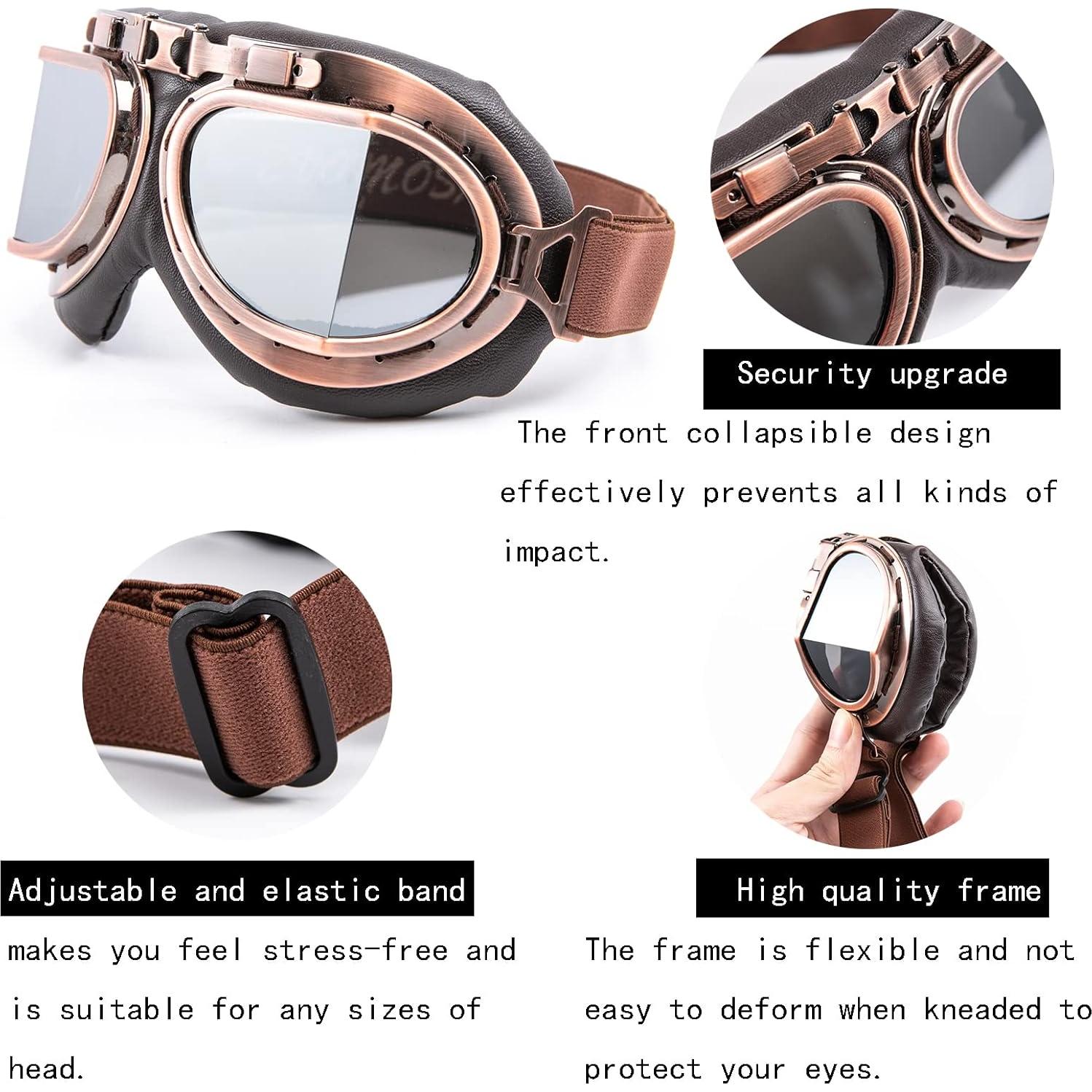 Gafas de Motocicleta Evomosa MG55 Vintage Anti Vaho