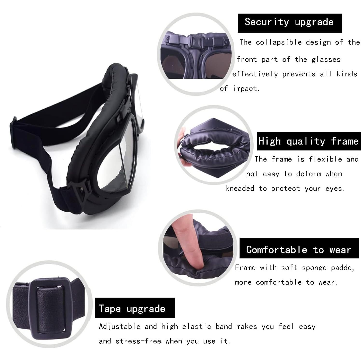 Gafas de Motocicleta Evomosa Vintage UV Antiempañante