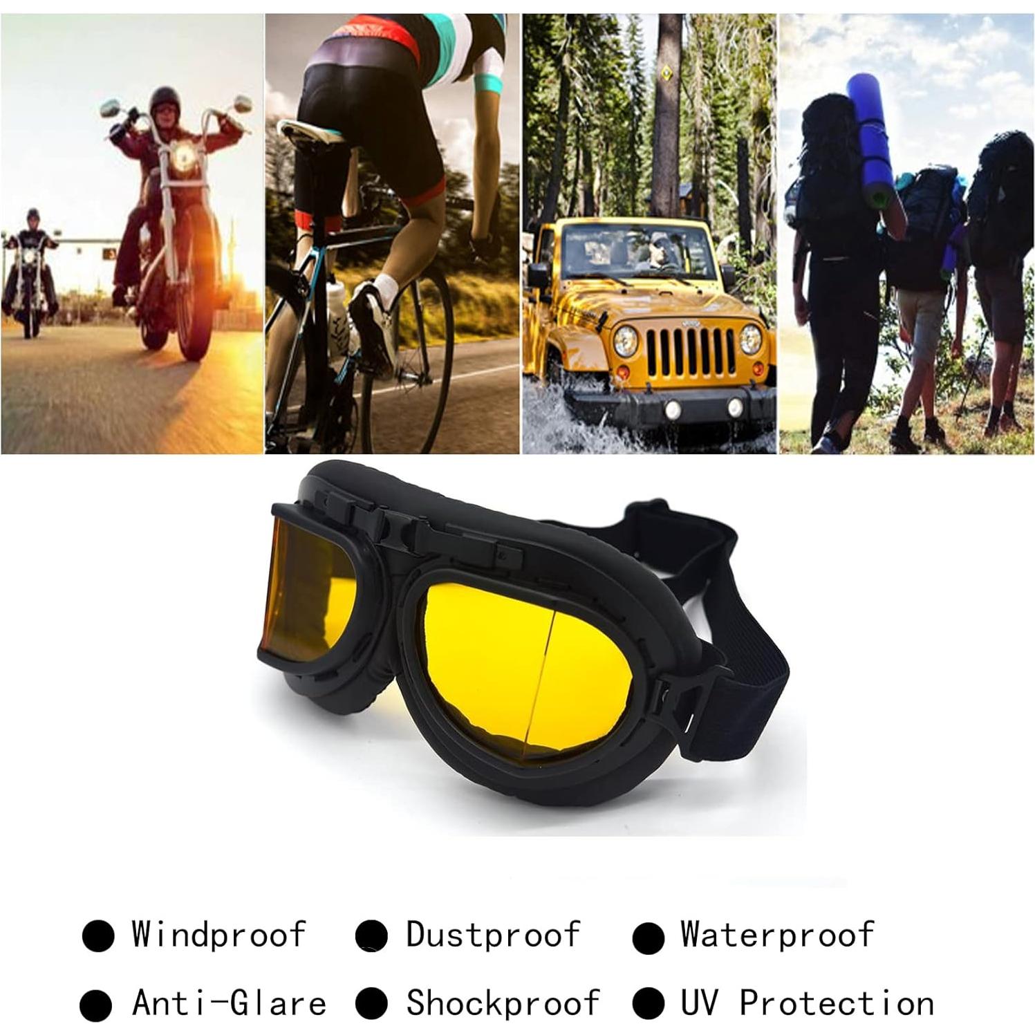 Gafas de Motocicleta Evomosa MG55 Amarillas Antiniebla