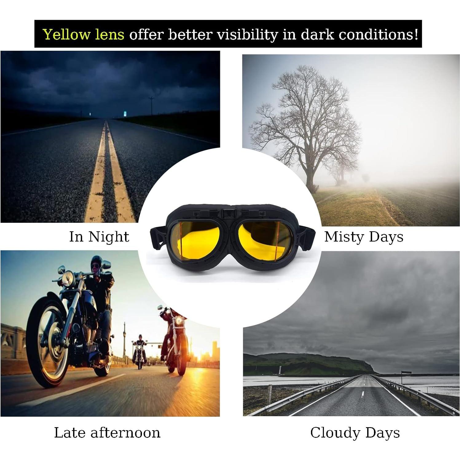 Gafas de Motocicleta Evomosa MG55 Amarillas Antiniebla