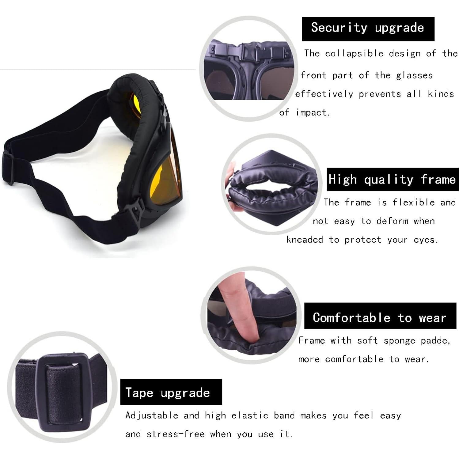 Gafas de Motocicleta Evomosa MG55 Amarillas Antiniebla