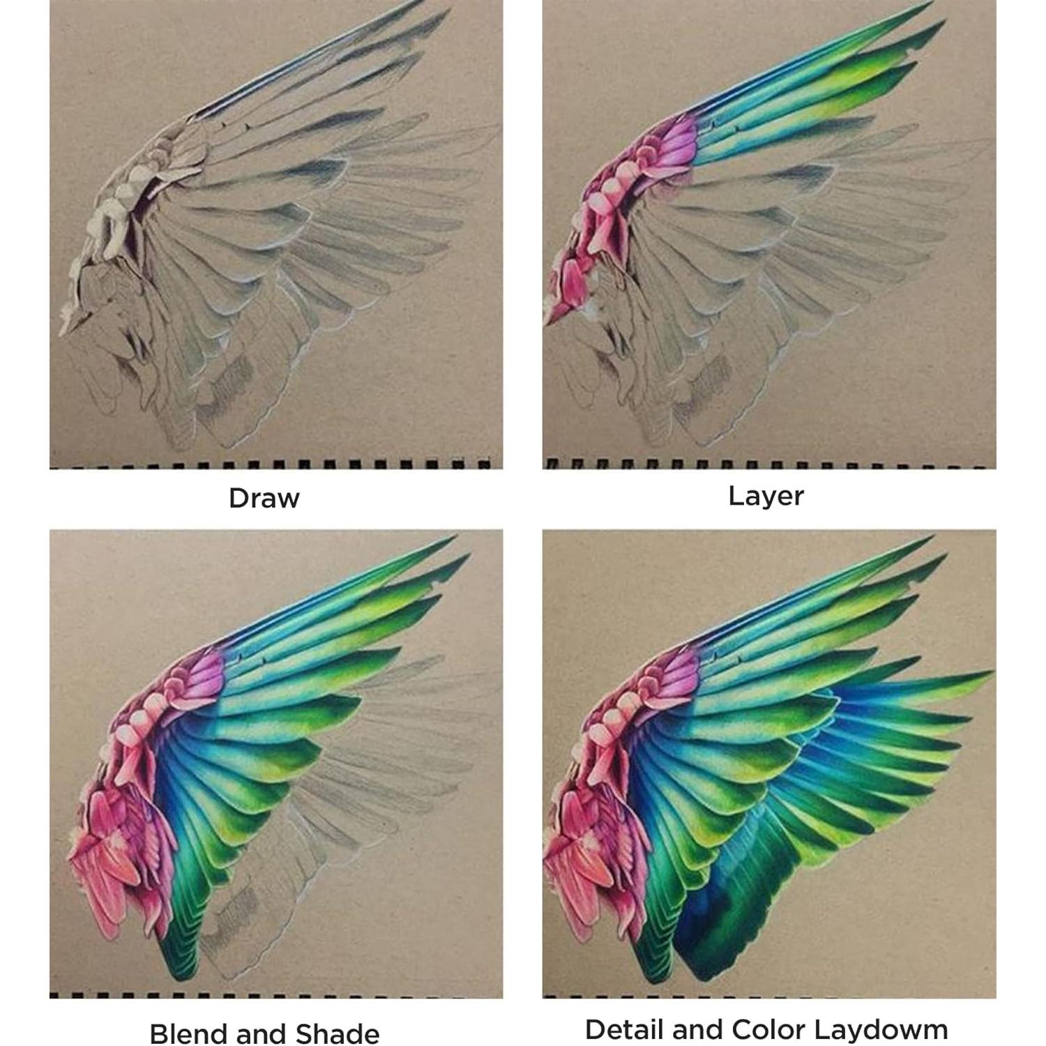 Conjunto de Lápices de Colores PRINA 120 Colores y Bloc de Dibujo