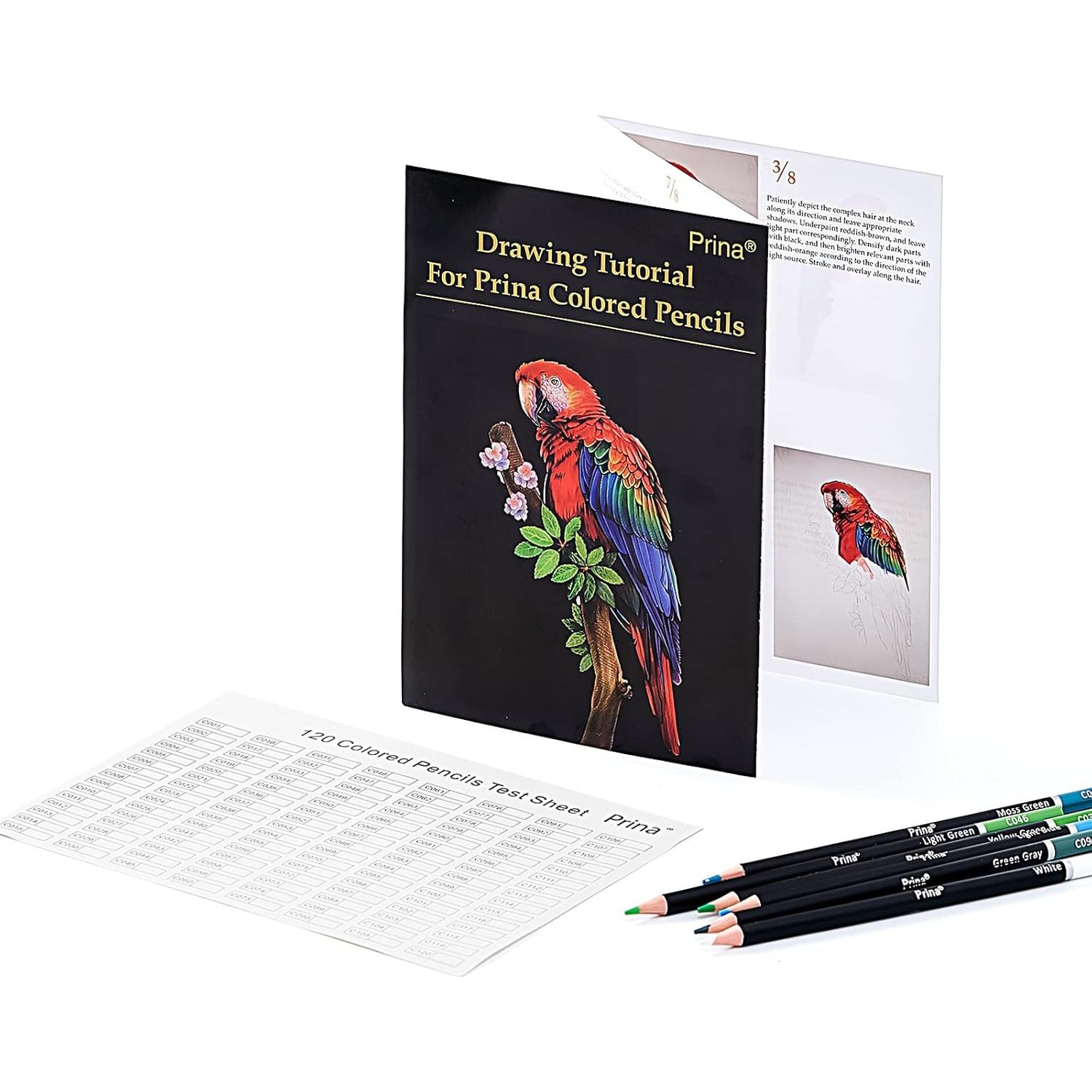 Conjunto de Lápices de Colores PRINA 120 Colores y Bloc de Dibujo