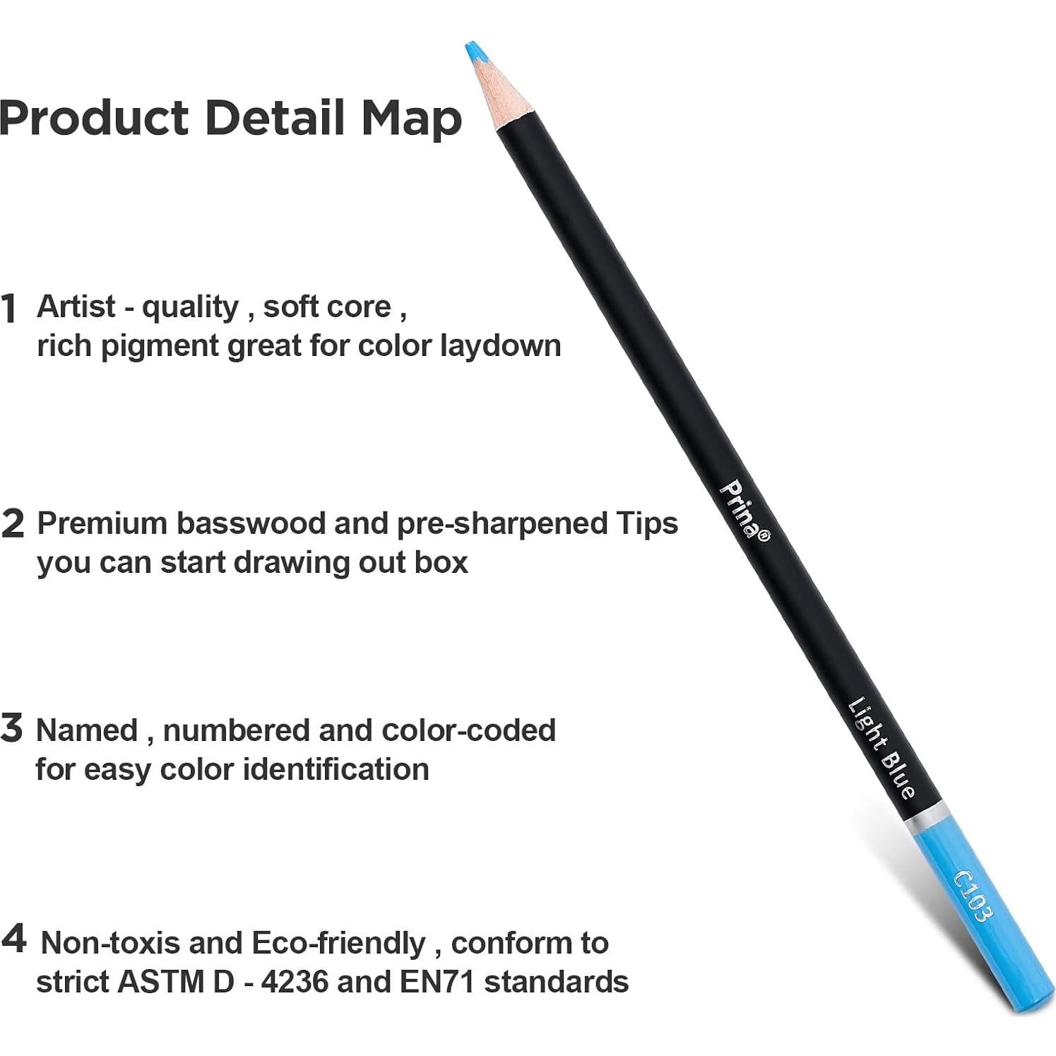 Conjunto de Lápices de Colores PRINA 120 Colores y Bloc de Dibujo