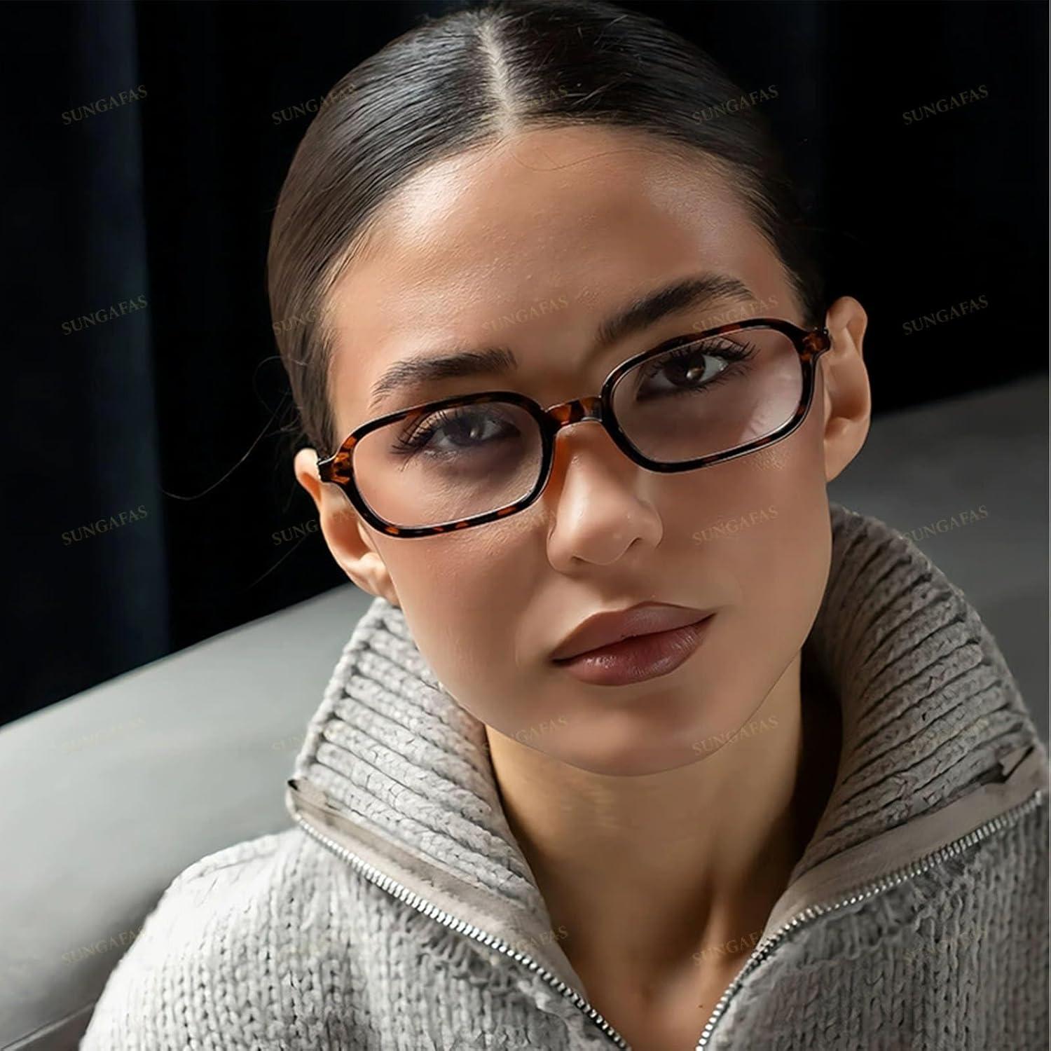 Gafas Rectangulares Retro Sungafas Bloqueo Luz Azul 15.5cm