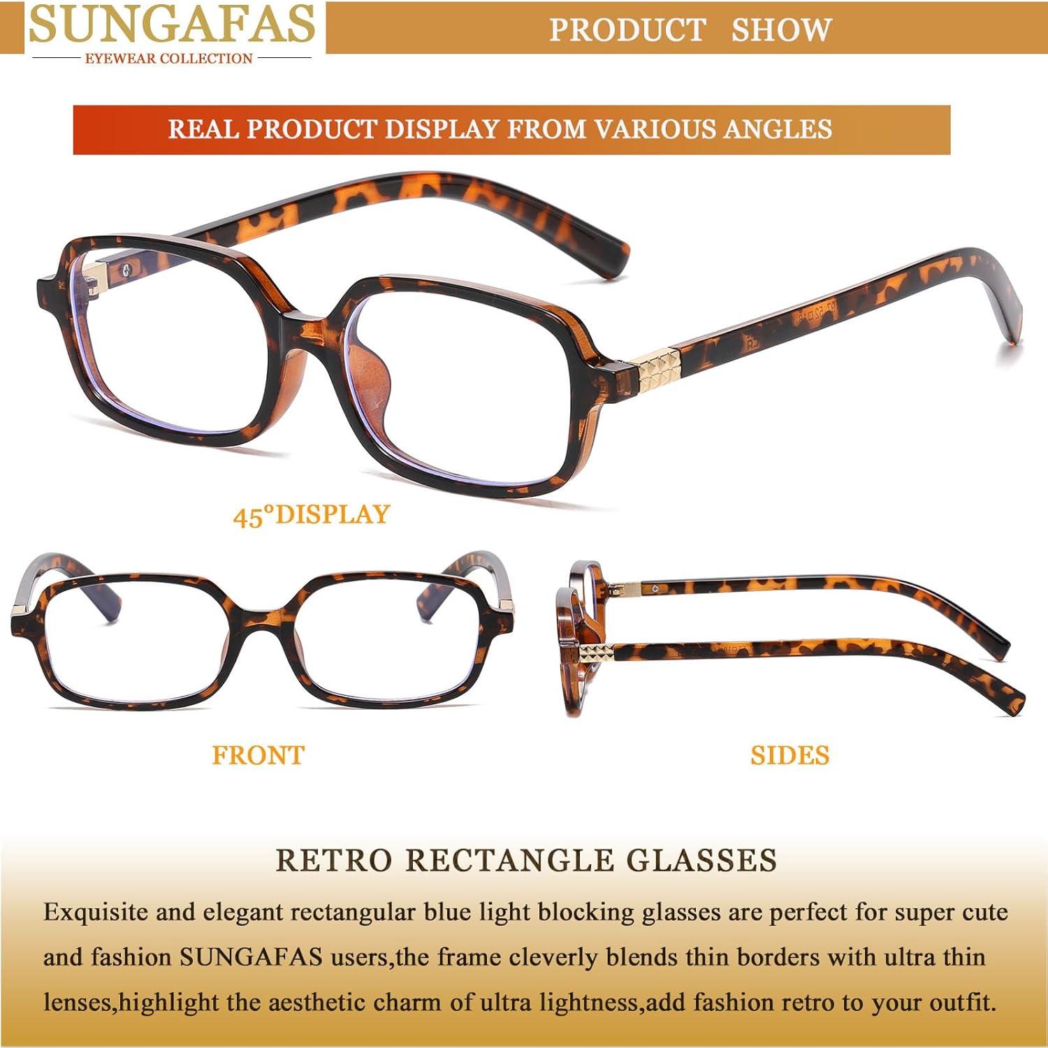 Gafas Rectangulares Retro Sungafas Bloqueo Luz Azul 15.5cm