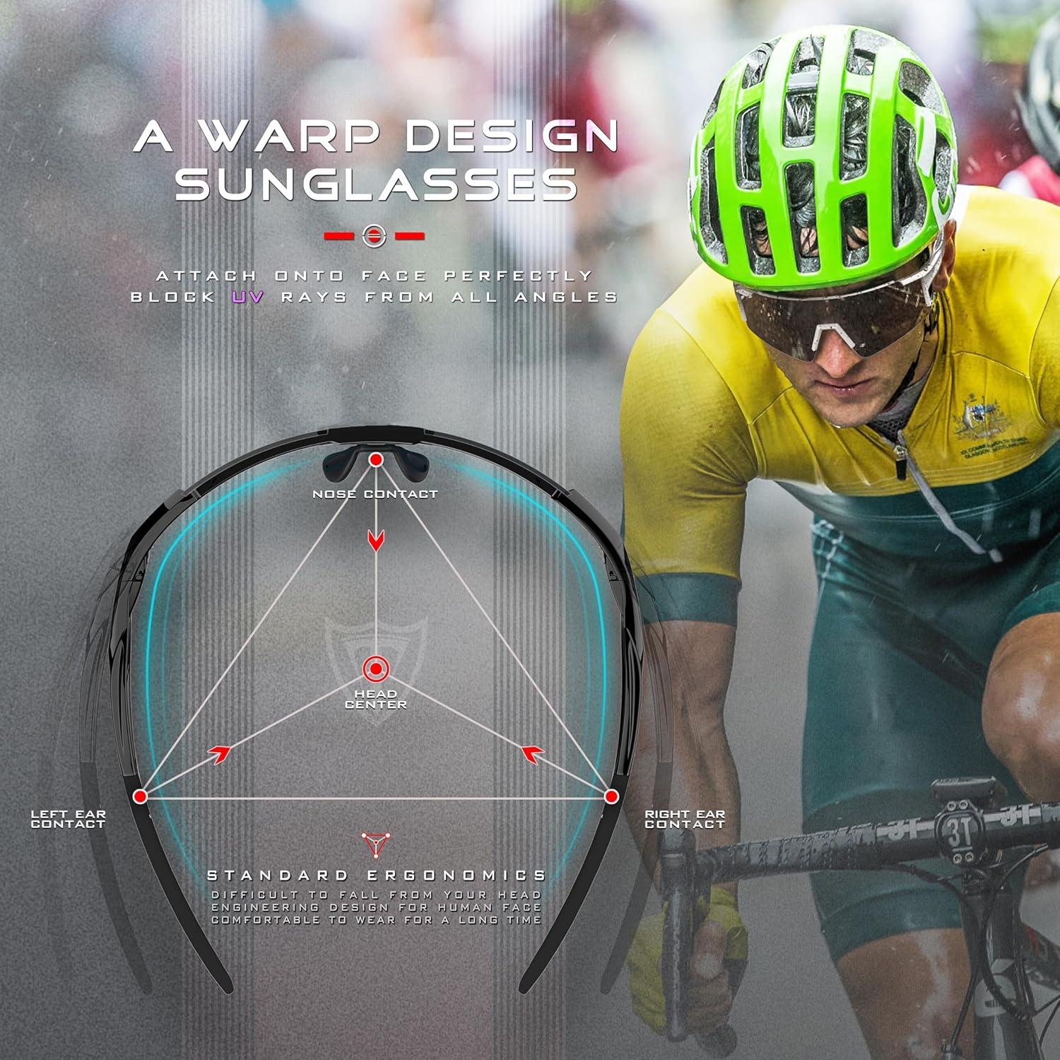 Gafas de sol ATTCL para ciclismo UV400, diseño ergonómico