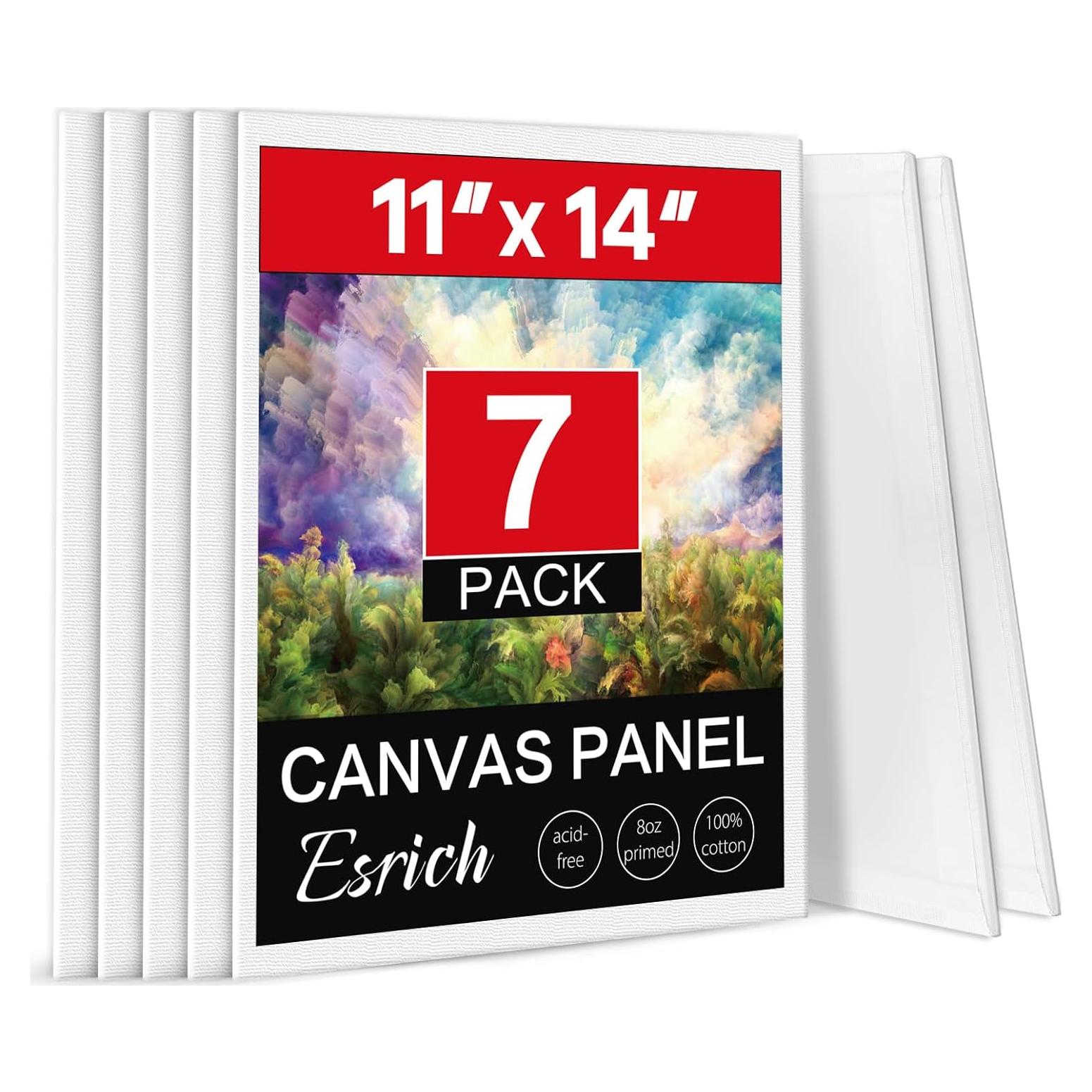 Paquete de 7 Lienzos de Algodón ESRICH 28x36 cm para Pintura