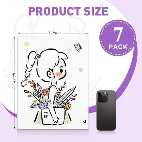 Paquete de 7 Lienzos de Algodón ESRICH 28x36 cm para Pintura