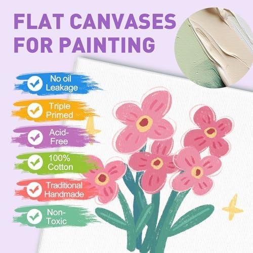 Paquete de 7 Lienzos de Algodón ESRICH 28x36 cm para Pintura