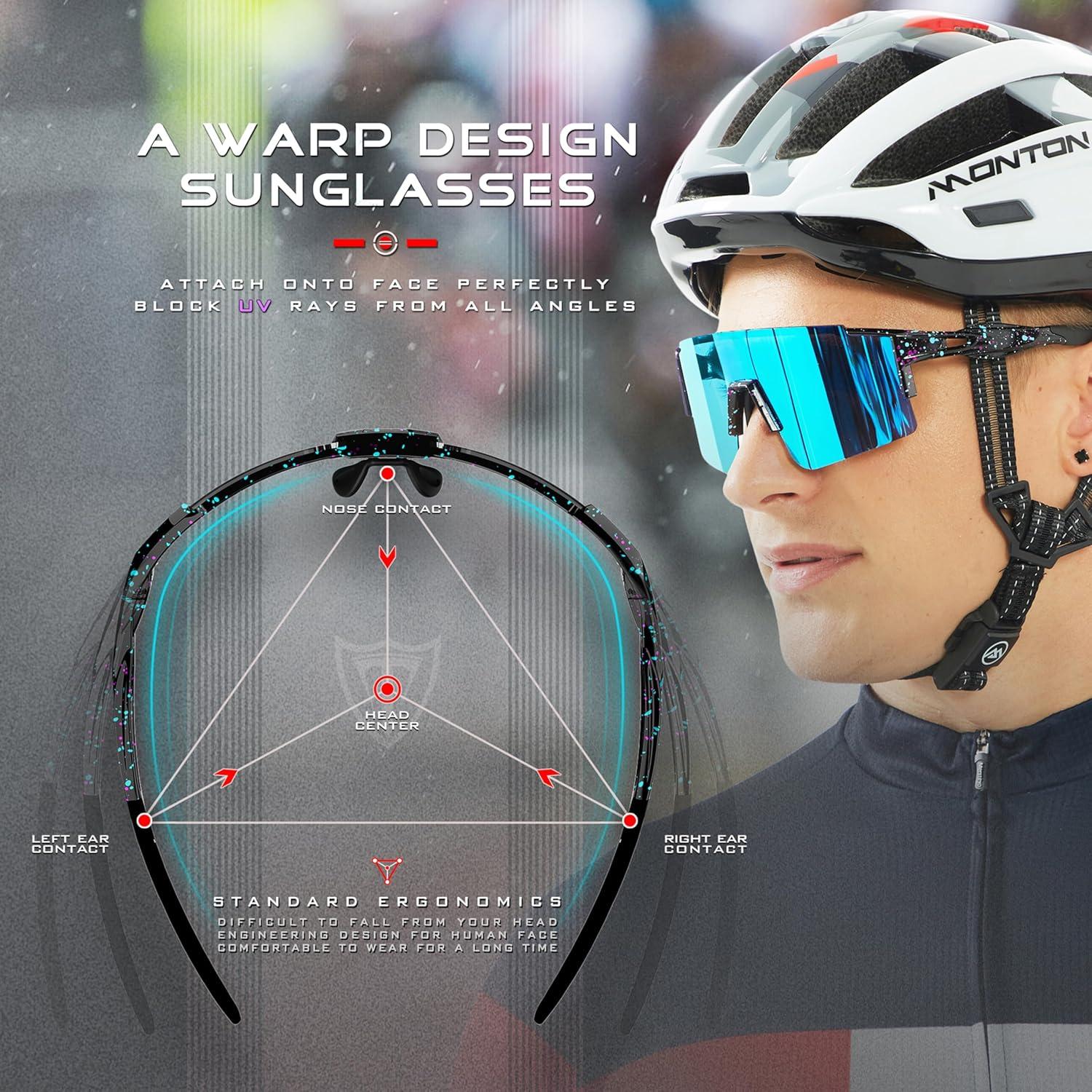 Gafas de sol ATTCL para ciclismo UV400, diseño ergonómico
