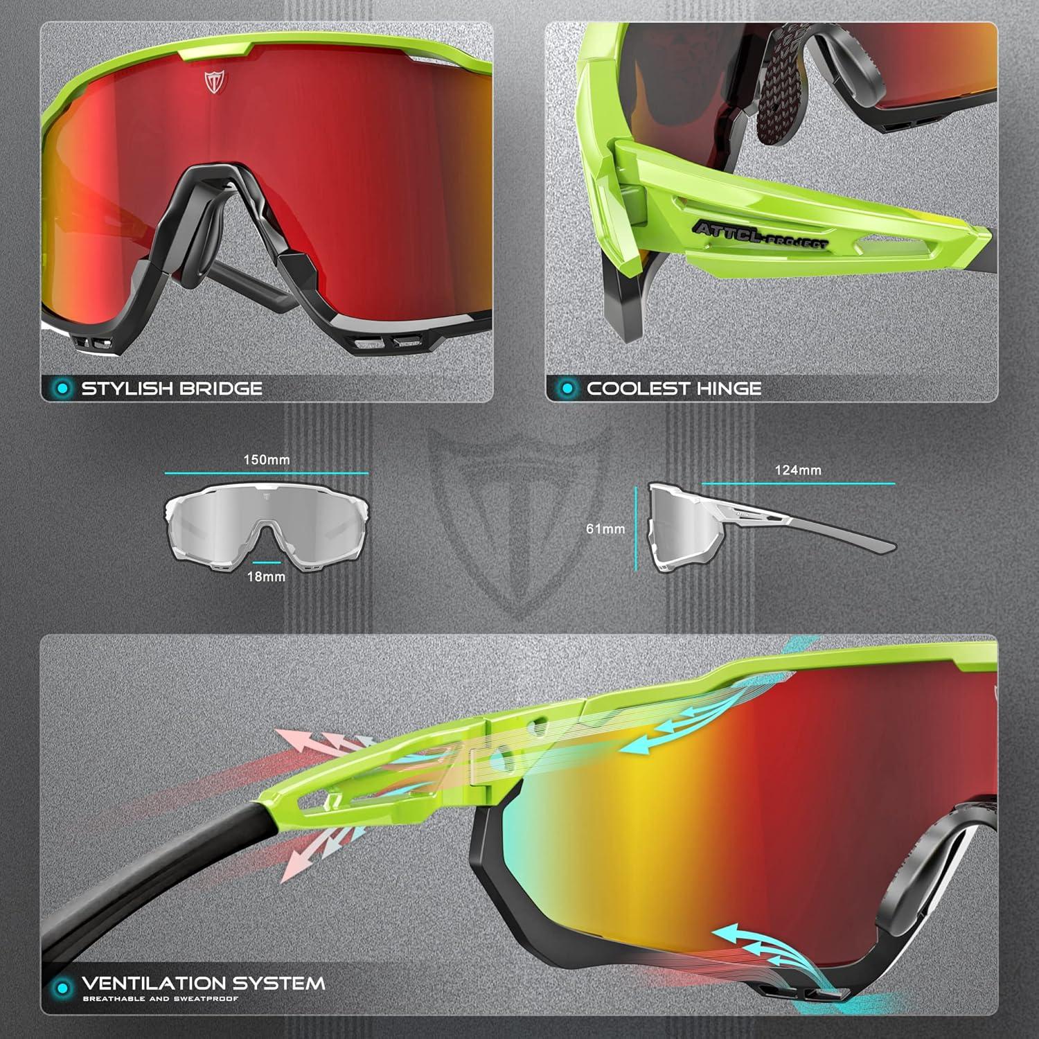 Gafas de sol ATTCL UV400 para ciclismo y deportes al aire libre