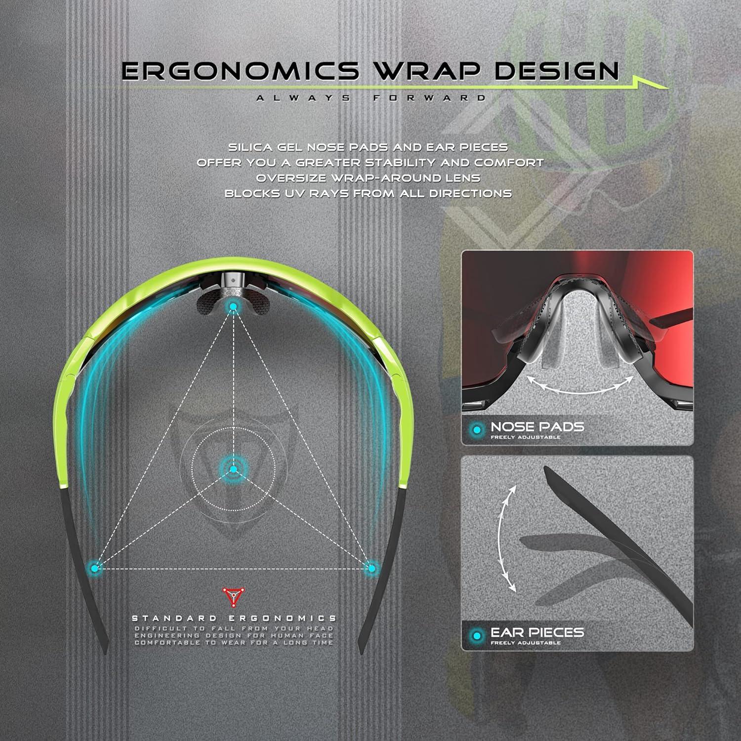 Gafas de sol ATTCL UV400 para ciclismo y deportes al aire libre