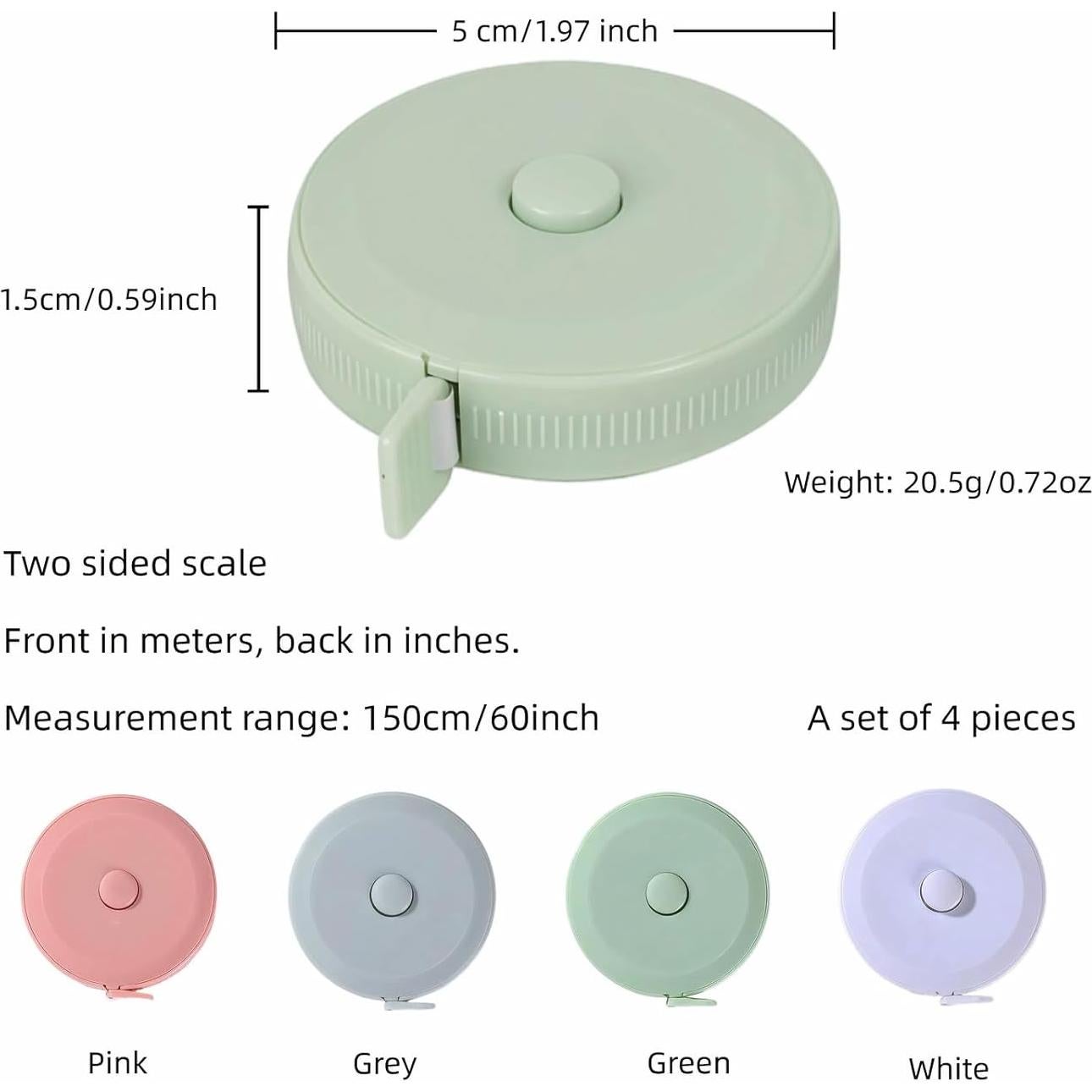 Juego de 4 Cintas Métricas Retráctiles Ryandesign 150 cm
