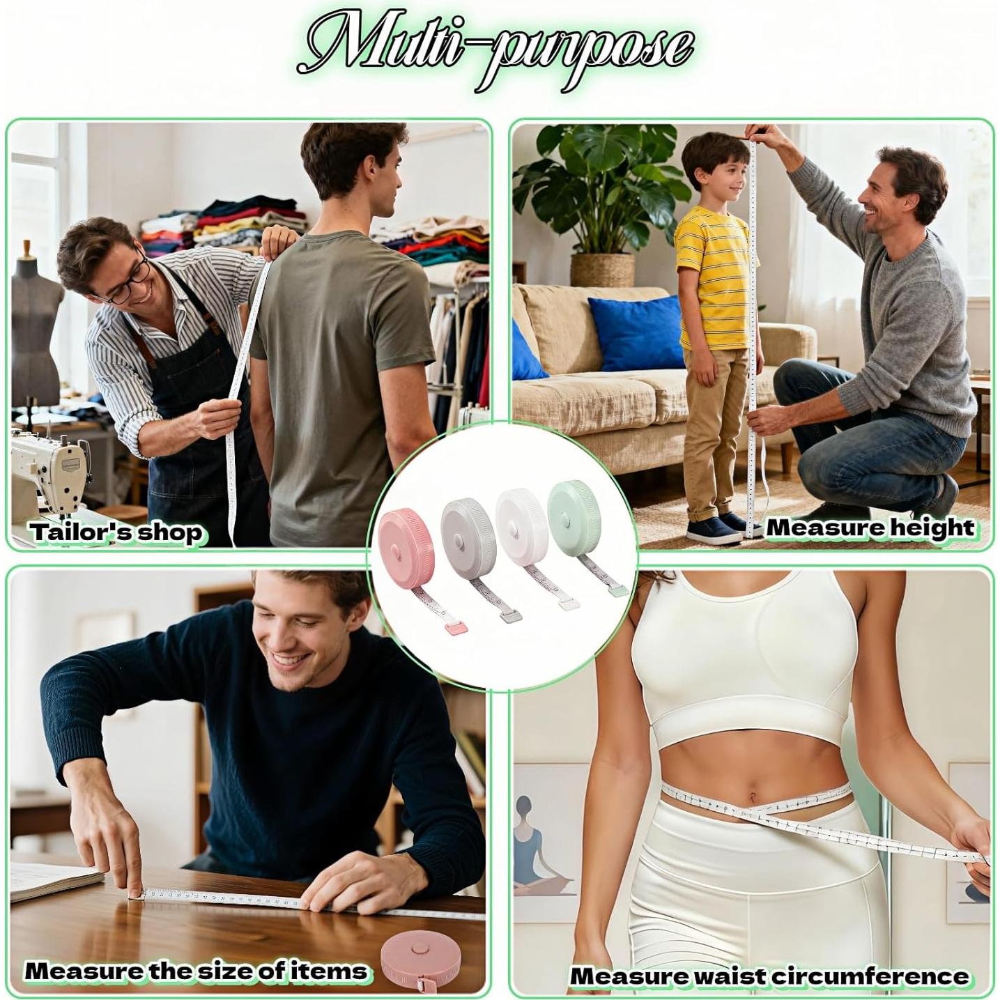 Juego de 4 Cintas Métricas Retráctiles Ryandesign 150 cm