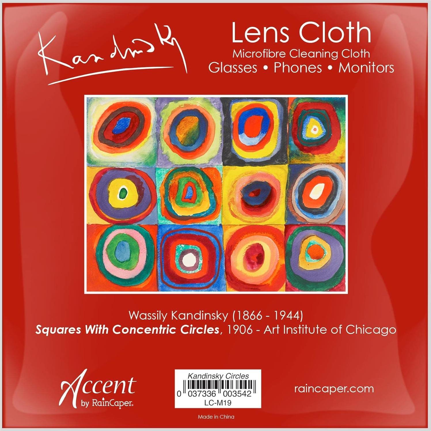 Paño de limpieza de lentes microfibra RainCaper 15.24cm - Círculos de Kandinsky