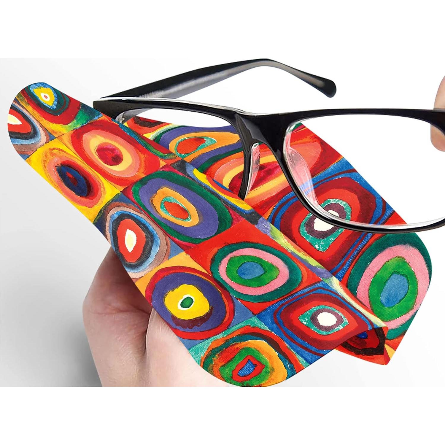 Paño de limpieza de lentes microfibra RainCaper 15.24cm - Círculos de Kandinsky