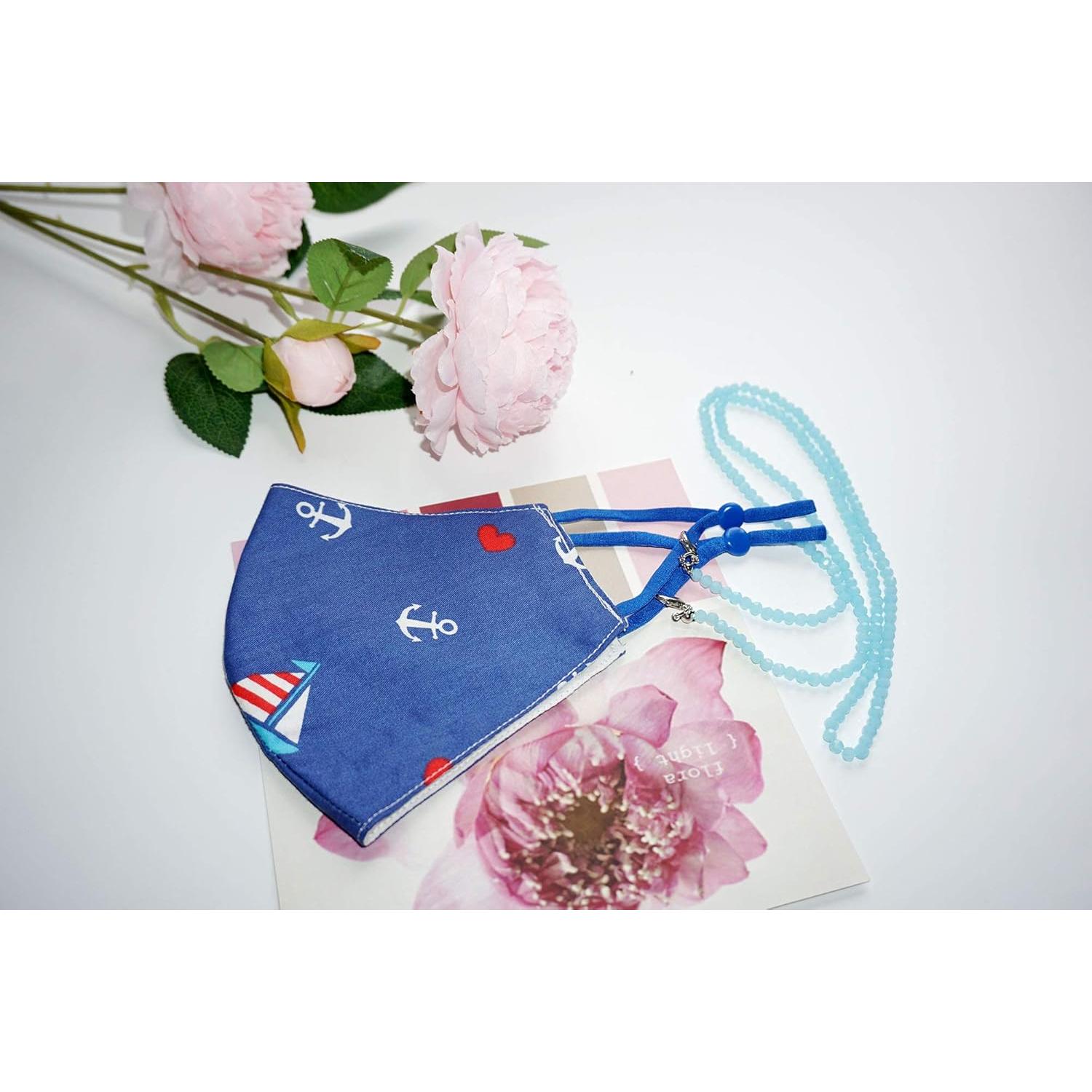 Cadena de Gafas de Cristal Azul para Mujeres 75 cm