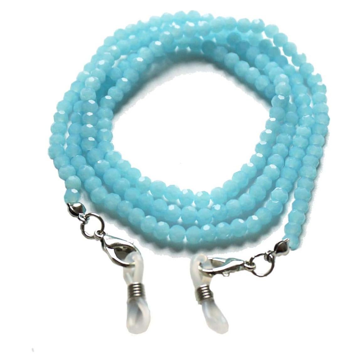 Cadena de Gafas de Cristal Azul para Mujeres 75 cm
