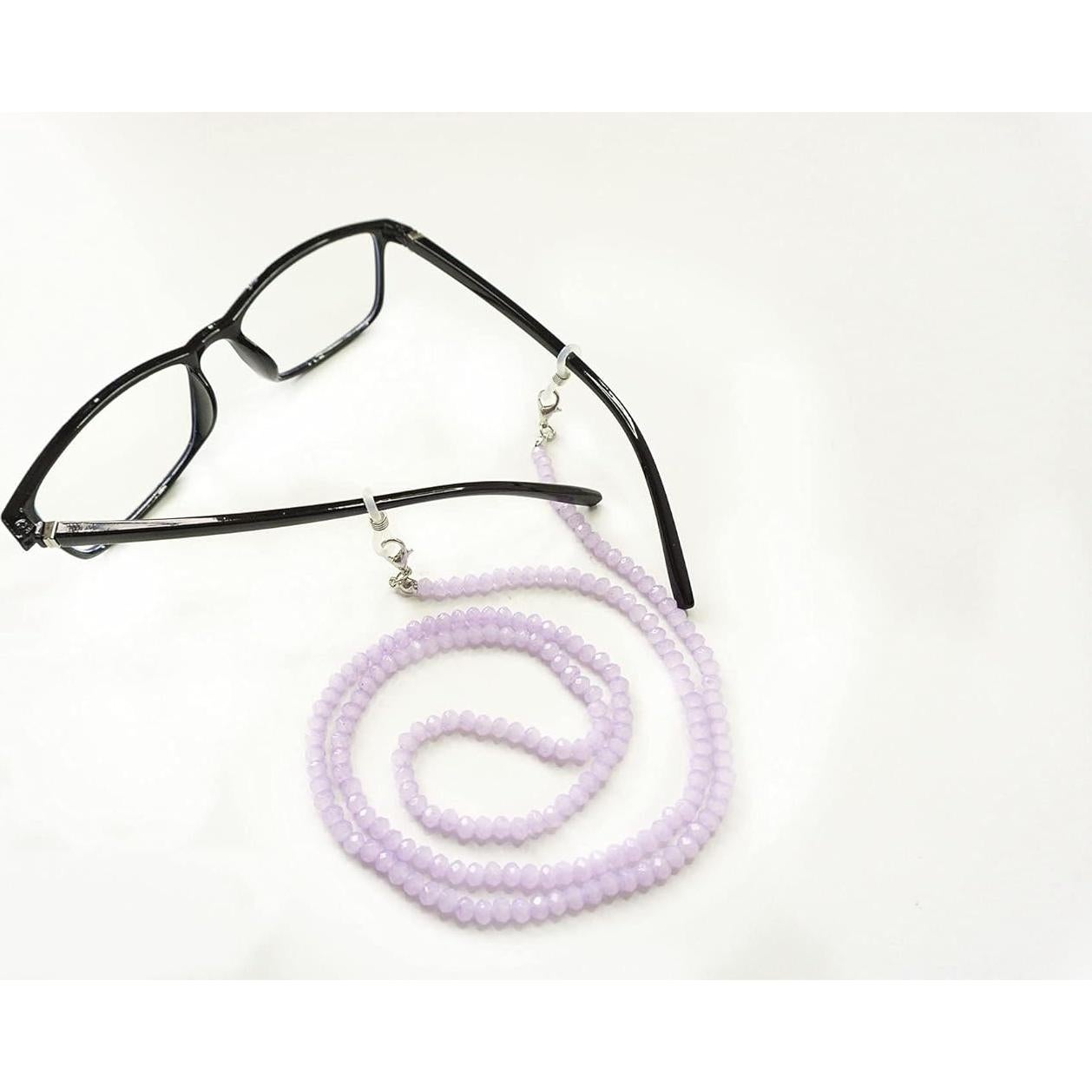 Cadena de Gafas de Cristal Lila para Mujeres 75 cm
