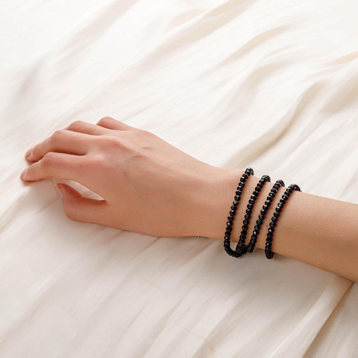 Cadena de Gafas de Cristal Negro para Mujeres 75cm