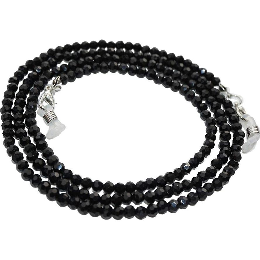 Cadena de Gafas de Cristal Negro para Mujeres 75cm
