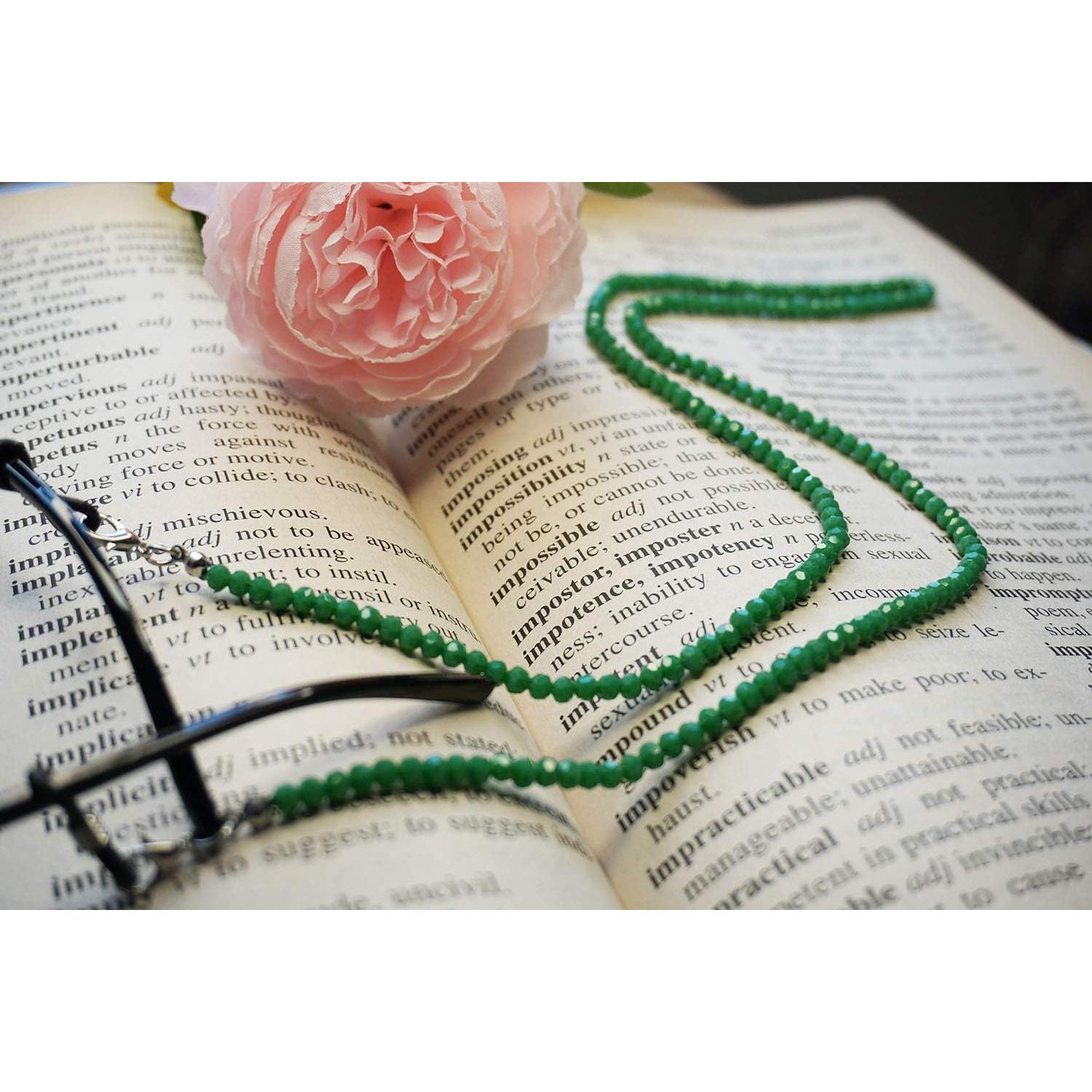 Cadena de Gafas Esmeralda para Mujeres - 75 cm, Diseño Único