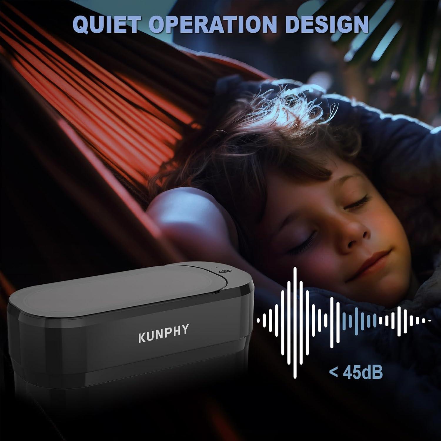 Limpiador Ultrasónico de Joyas Kunphy 350ml 46KHz Negro