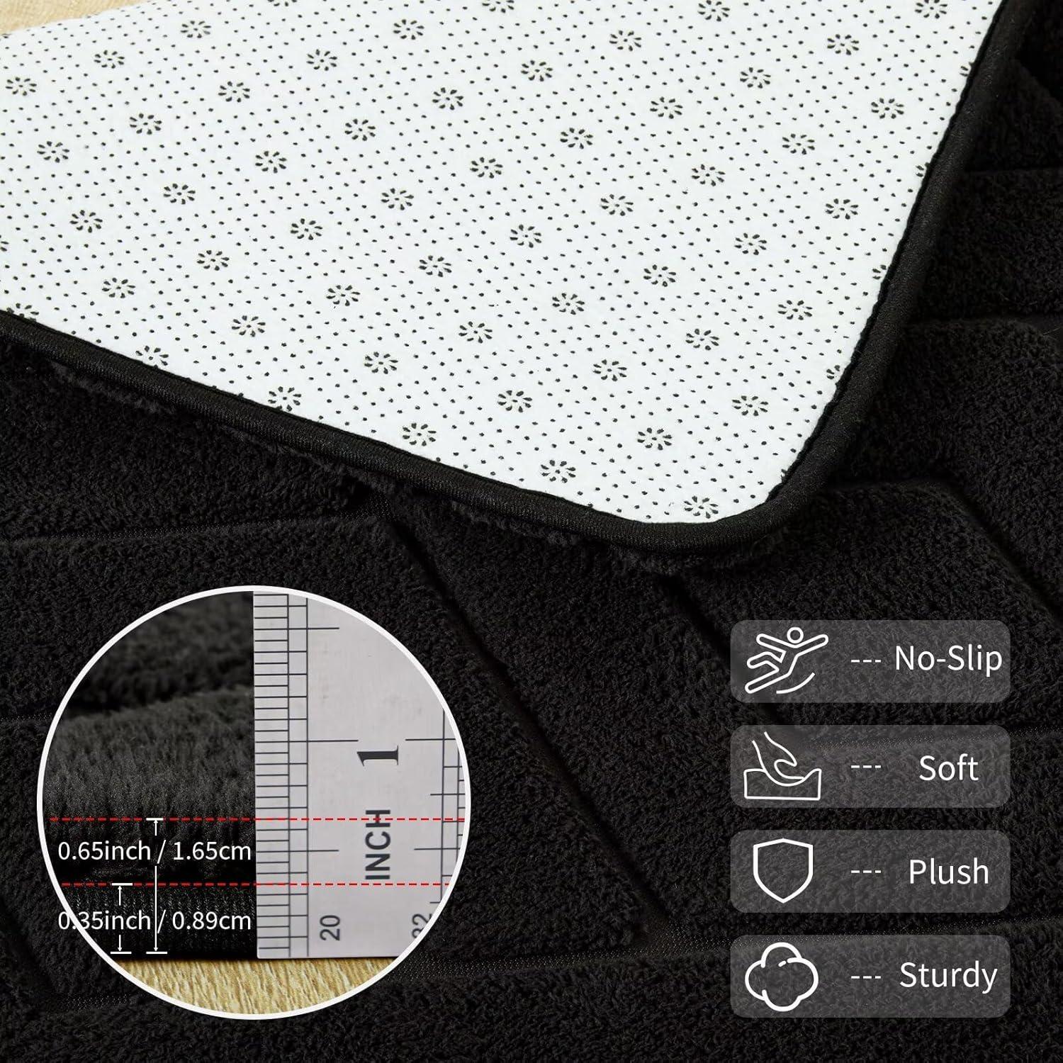 Alfombra de área Flagover negra 182x121 cm moderna antideslizante