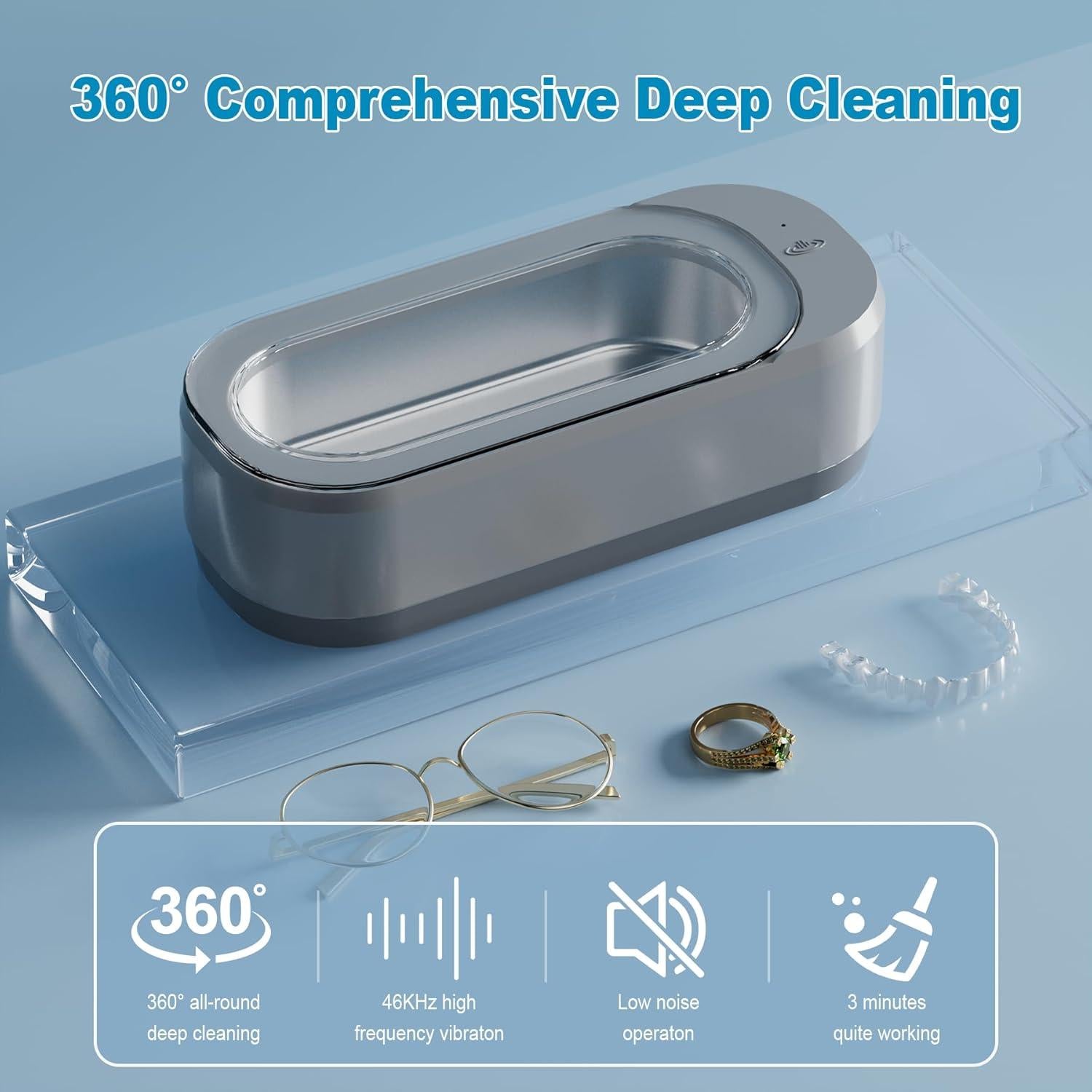 Limpiador Ultrasónico KUNPHY 350ml 46KHz Joyas y Gafas