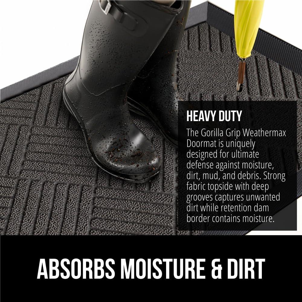 Felpudo GORILLA GRIP WeatherMax 73.7x43.2 cm Gris Diamante