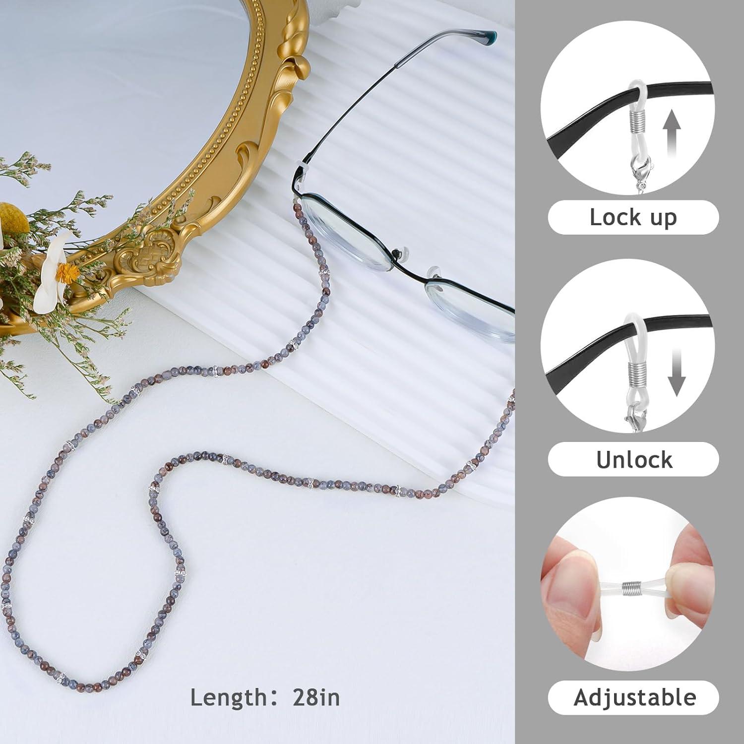 Cadena de Gafas BILIONE Cristal Negro 71 cm Multifuncional