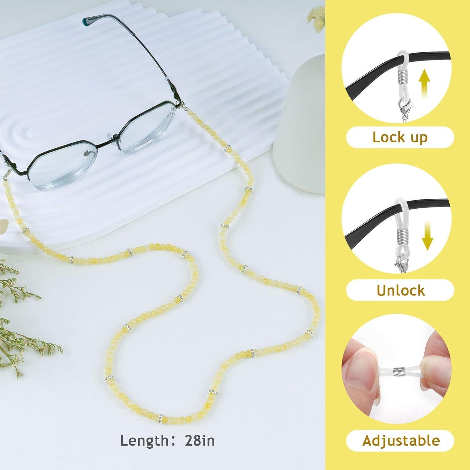 Cadena de Gafas BILIONE Cristal Amarillo 71 cm Unisex