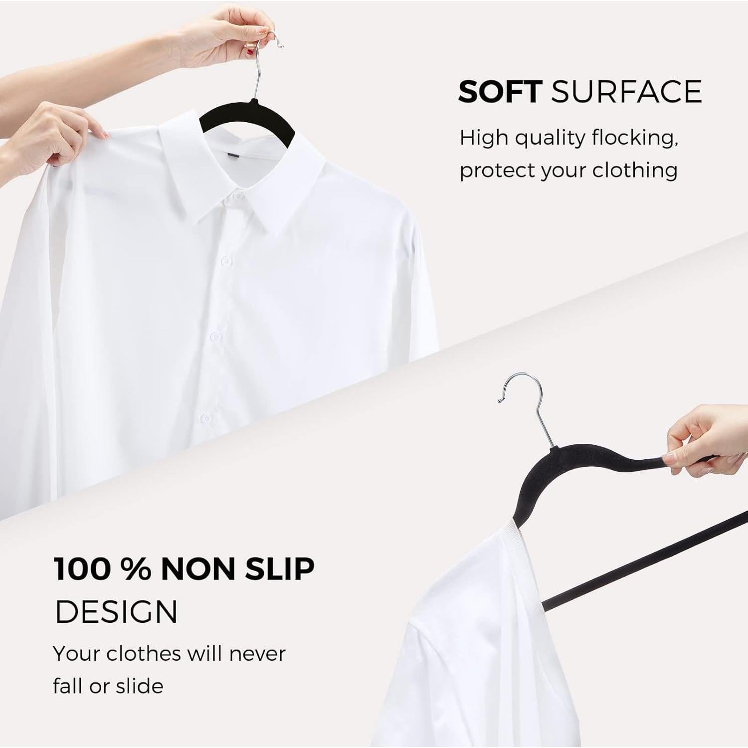 Perchas de Terciopelo HOUSE DAY 50 Piezas Antideslizantes