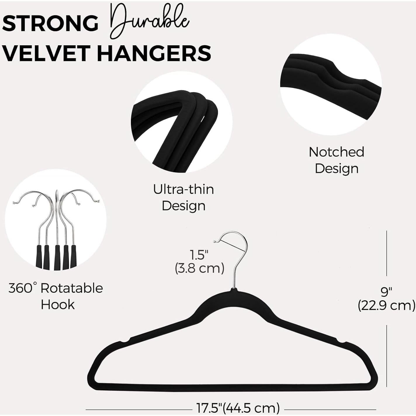 Perchas de Terciopelo HOUSE DAY 50 Piezas Antideslizantes