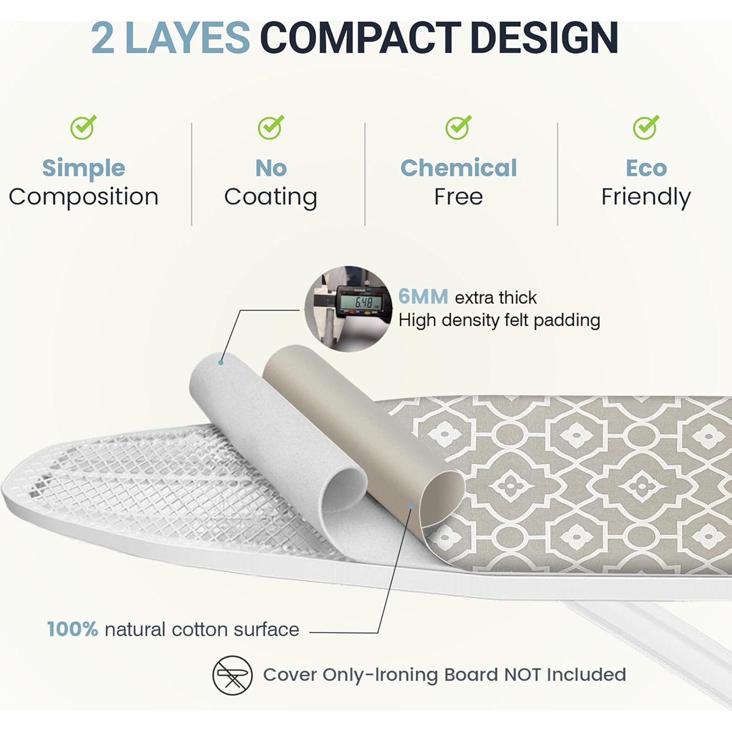 Funda y Almohadilla para Tabla de Planchar UniSimp 33x137 cm Algodón