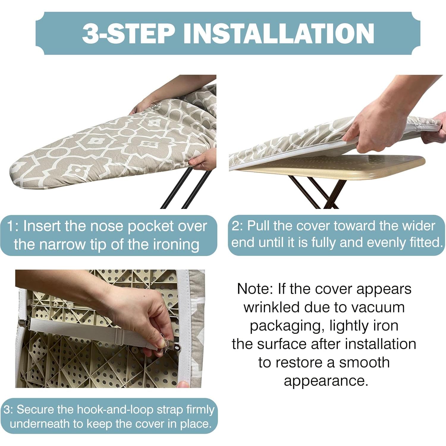 Funda y Almohadilla para Tabla de Planchar UniSimp 33x137 cm Algodón